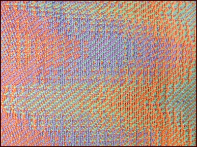 Interleaved Echo Weave Shawl woven on 16 shafts, pearl cotton warp, cashmere/silk/merino weft, 2016 (close-up)